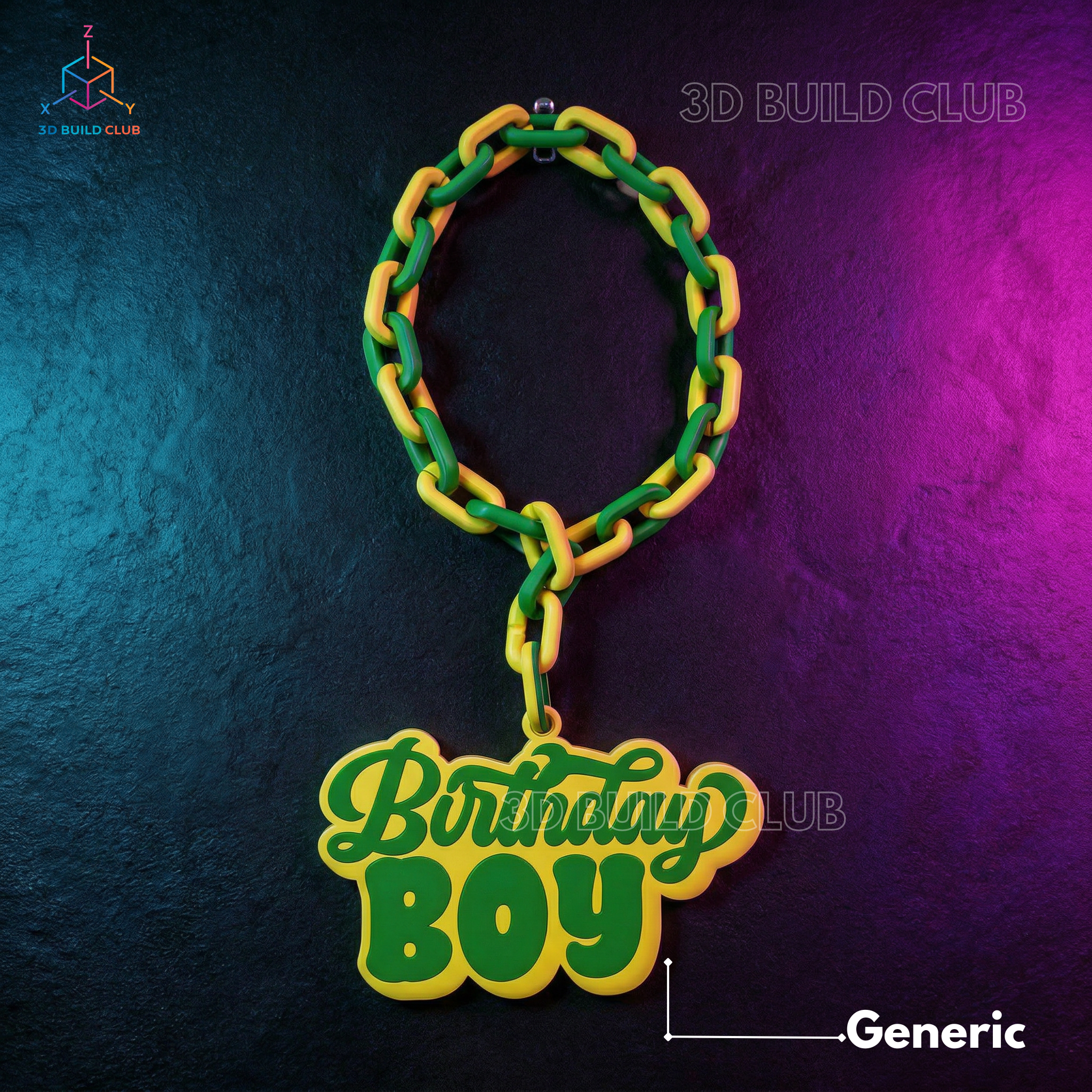 Birthday Boy Chain Prop – Personalized 3D Printed Birthday Accessory