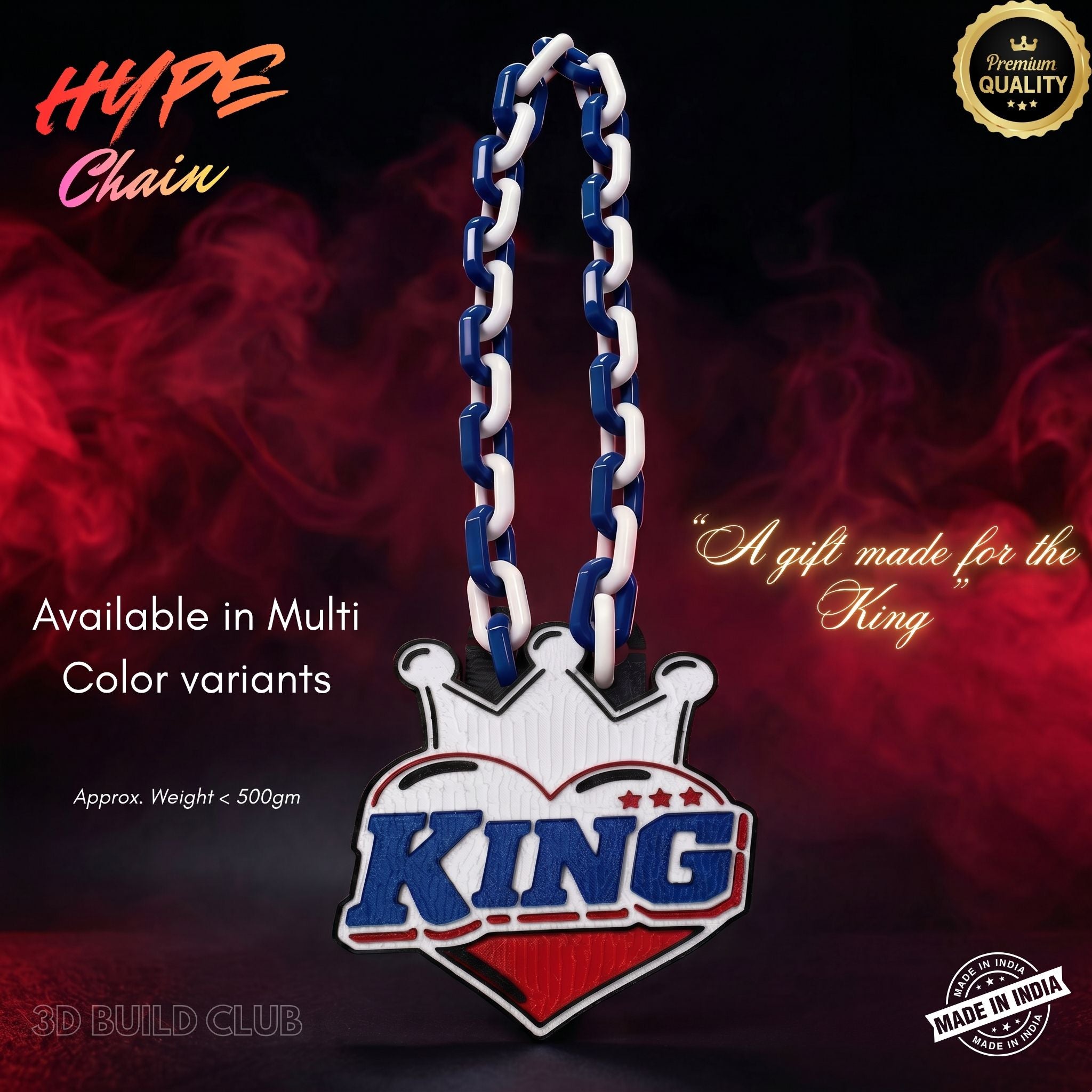 King Chain (Crown Style) Prop with Name – Personalized Birthday Gift for Boys & Men