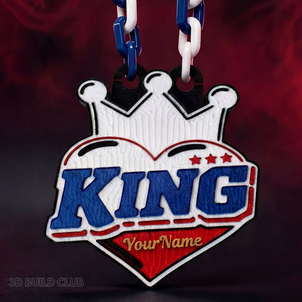 King Chain (Crown Style) Prop with Name – Personalized Birthday Gift for Boys & Men