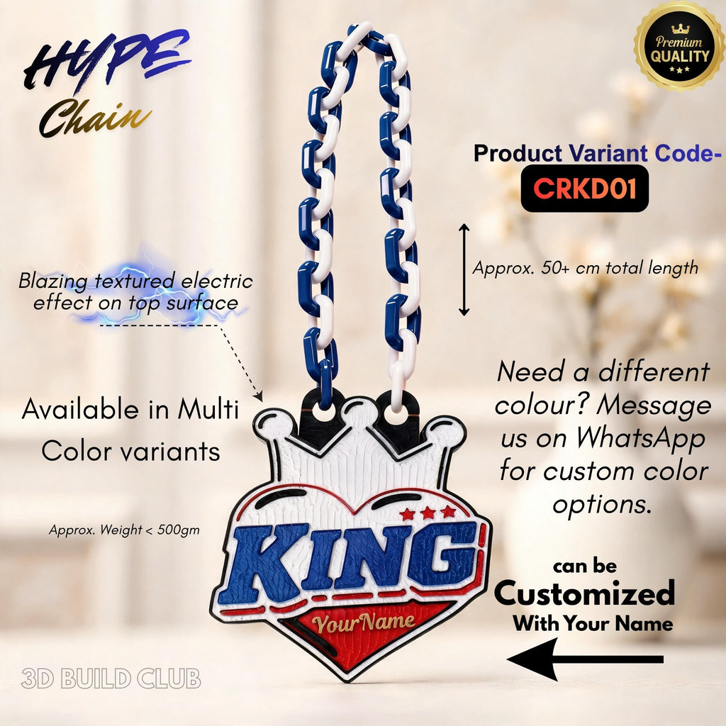King Chain (Crown Style) Prop with Name – Personalized Birthday Gift for Boys & Men