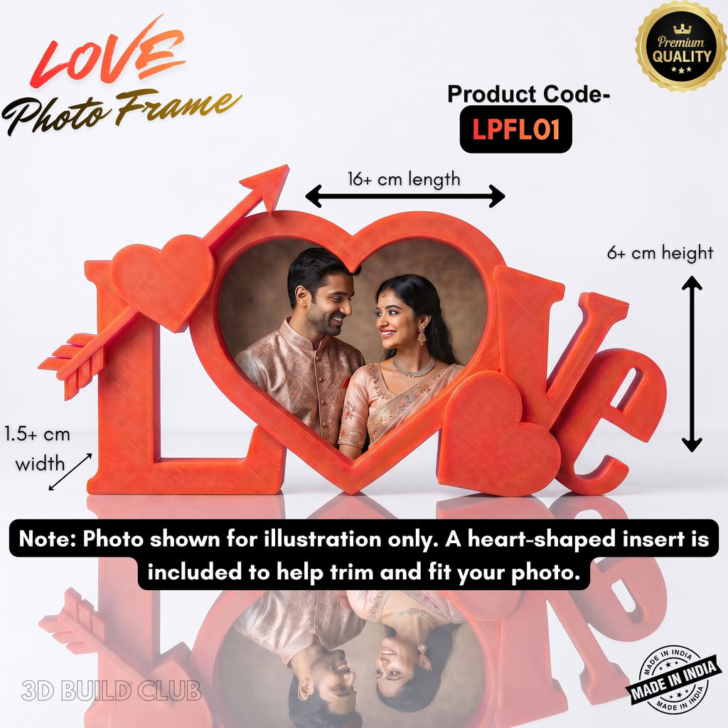 Personalized Love Photo Frame with Optional Name – Customized Couple Gift